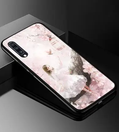 CAMEL Чехол для samsung A70, жесткая задняя крышка из закаленного стекла с рисунком для samsung Galaxy A70 A50 A80 A40 A30 A10 A 70, мягкий чехол из ТПУ - Цвет: CAMEL