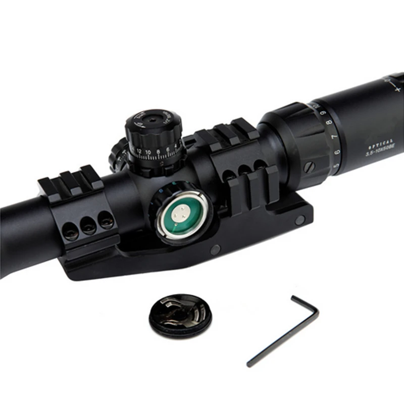Hunting Optical Rifle Scope Tri-Illuminated Chevron Recticle&amp PEPR Cantilever Mount Tactical Holographic Airsoft 3.5-10X50BE | Спорт и