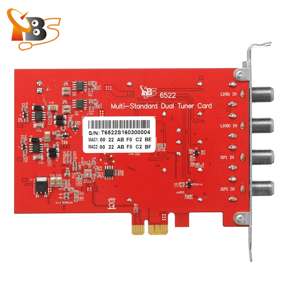 TBS6522 DVB-S2X/S2/S/T2/T/C2/C/ISDB-T Поддержка карт PCI-e с двумя тюнерами VCM, CCM, QPSK, 8PSK, 16 APSK, 32APSK
