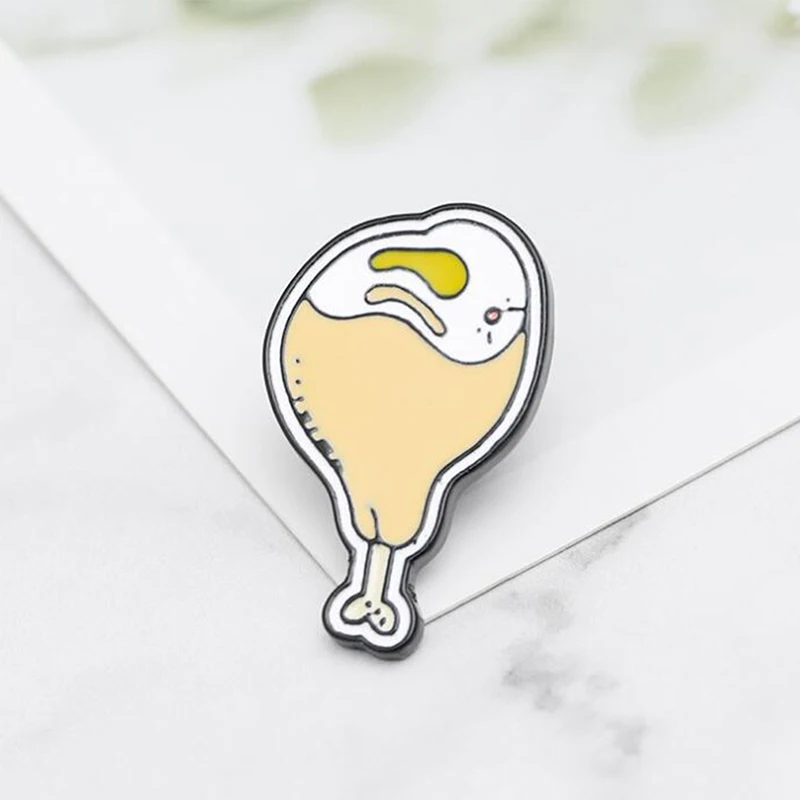 Креативная брошь в форме курицы гамбургера ног для женщин милый металлический