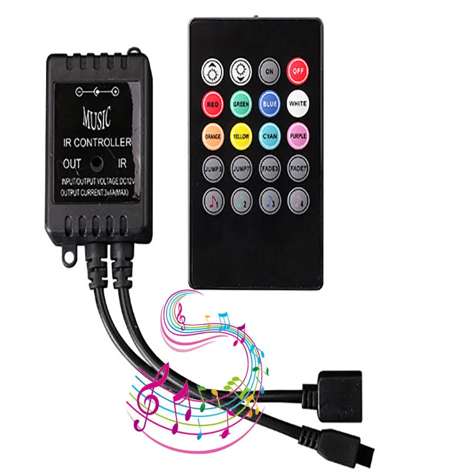 RGB музыкальный контроллер чувствительный к звуку для 3528 5050 светодиодный