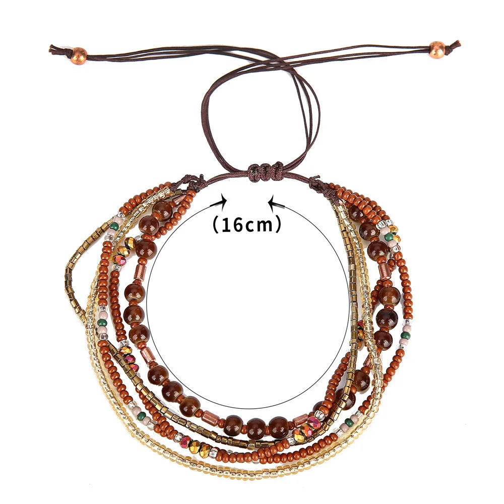 Bohemia Style Thin Beads Bracelet Multi-layer Colors Friendship Boho  Bracelets&Bangles Charm Couple Beach Jewelry For 2018