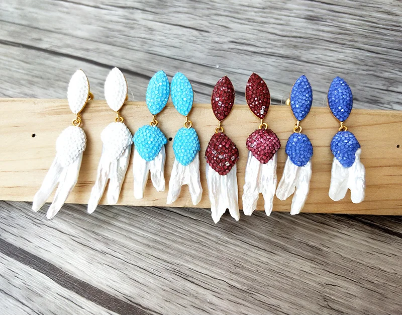 Женские Разноцветные серьги с натуральным жемчугом 5 пар ручной работы ER806 |