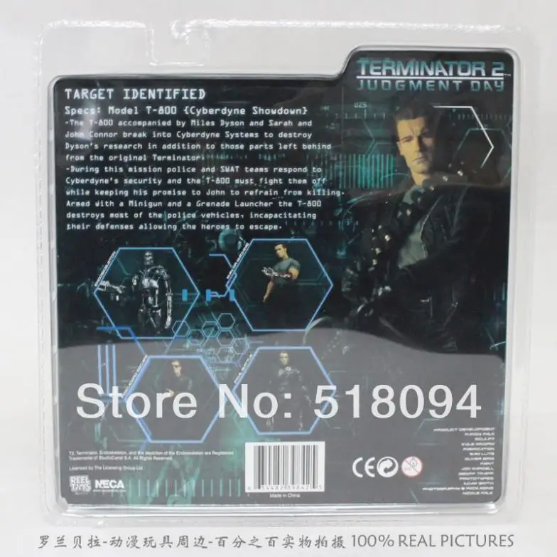 Бесплатная доставка NECA Терминатор 2 фигурку T 800 Cyberdyne Showdown ПВХ фигурка игрушки 7