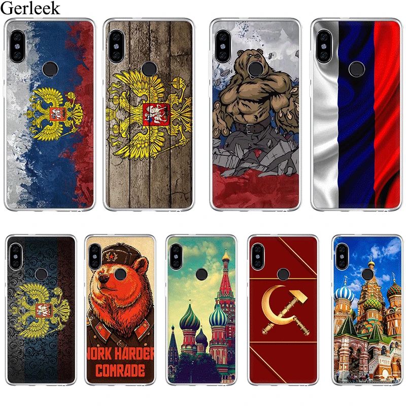 Чехол для телефона с флагом России Xiaomi Mi 5 5S 6 8 SE A1 A2 5X 6X Lite Mix 2S F1 Shell|Чехлы-накладки| |