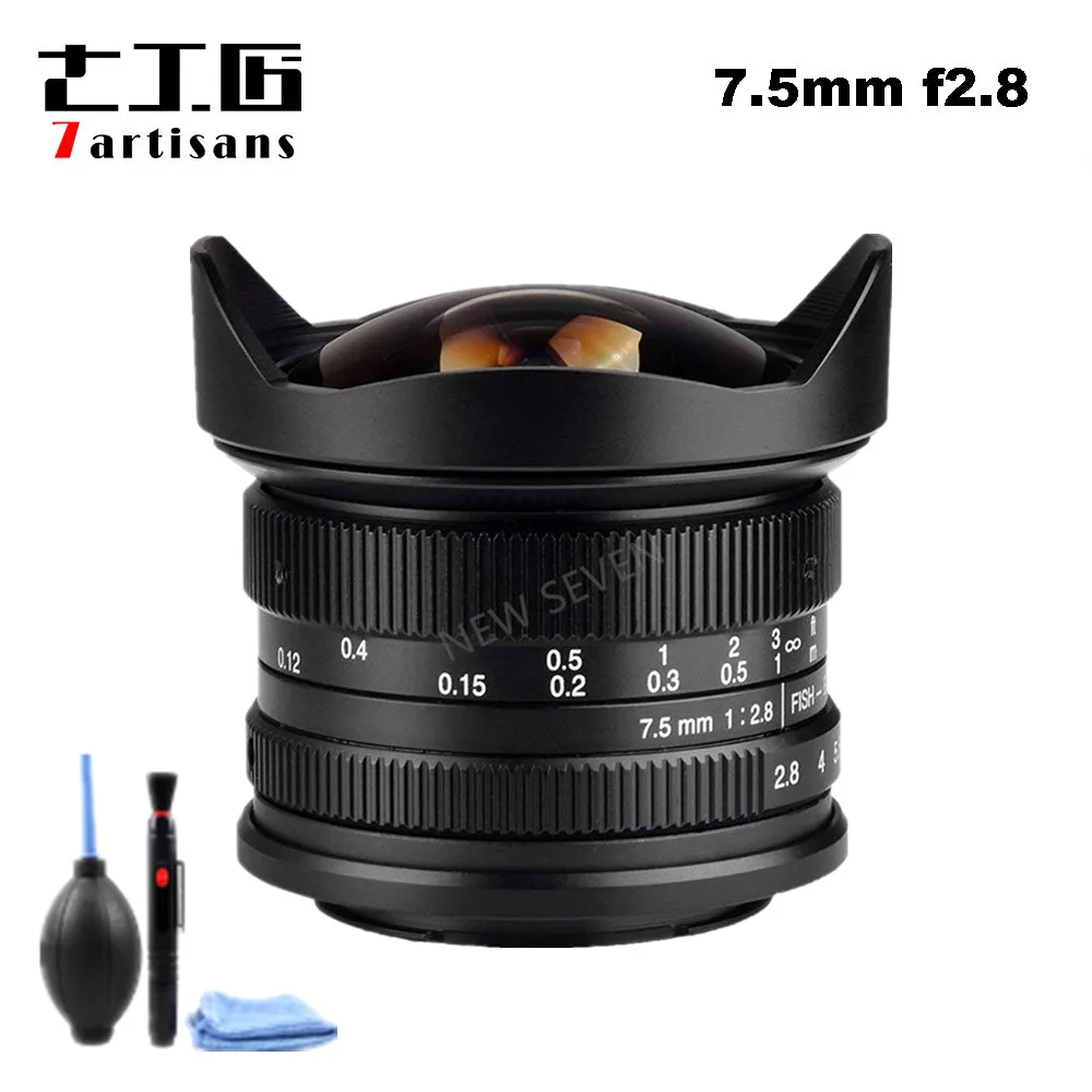 Объектив рыбий глаз 7artisans 7 5 мм F2.8 F/2 8 угол 180 градусов подходит для всех серий E Mount