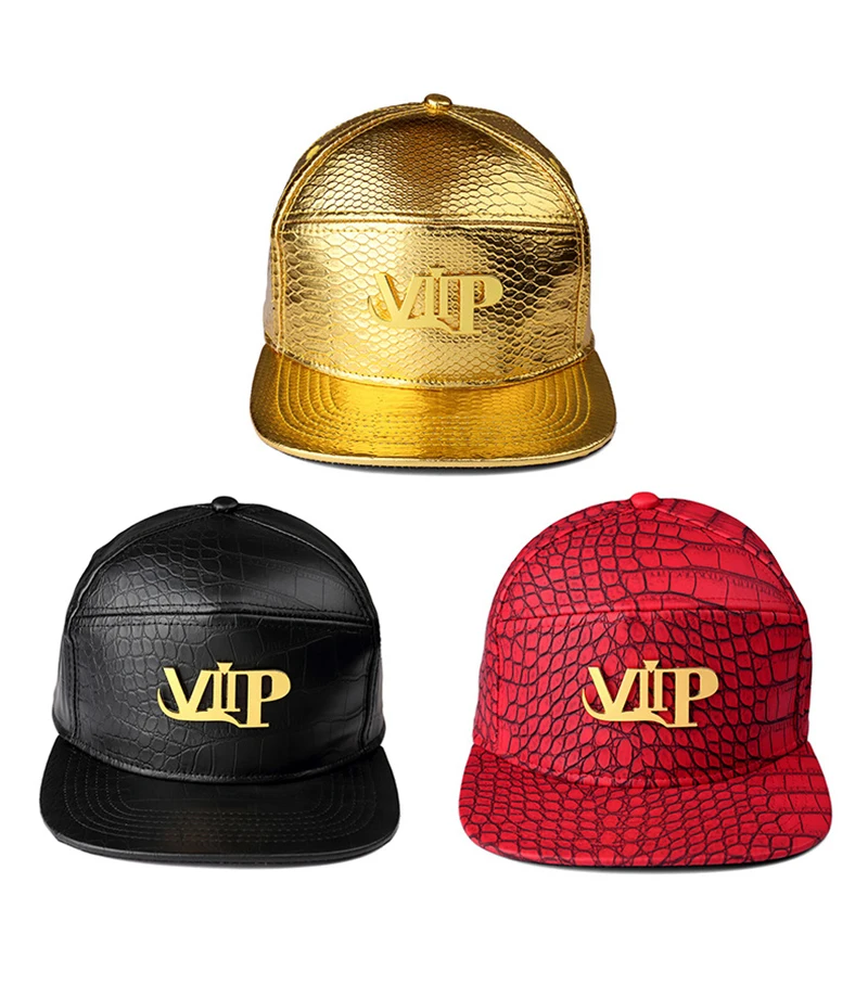 Missfox хип-хоп 18k позолоченные Vip буквы с плоским козырьком с узором «крокодиловая кожа», мужские головные уборы с золотым верхом