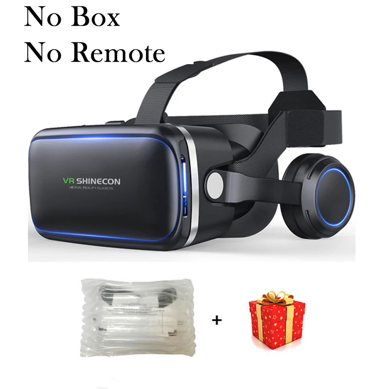 Shinecon 6,0 шлем VR умные 3д Очки виртуальной реальности 3 D 3D очки шлем для iPhone Android смартфон стерео виар игр смартфонов видео видеоочки с экраном электронные дополненой линзы реальностью экран смарт телефона - Цвет: No Box No Remote