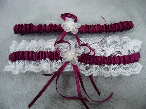 Сексуальные женские подвязки кружевные с жемчугом и цветочным бантом свадебные