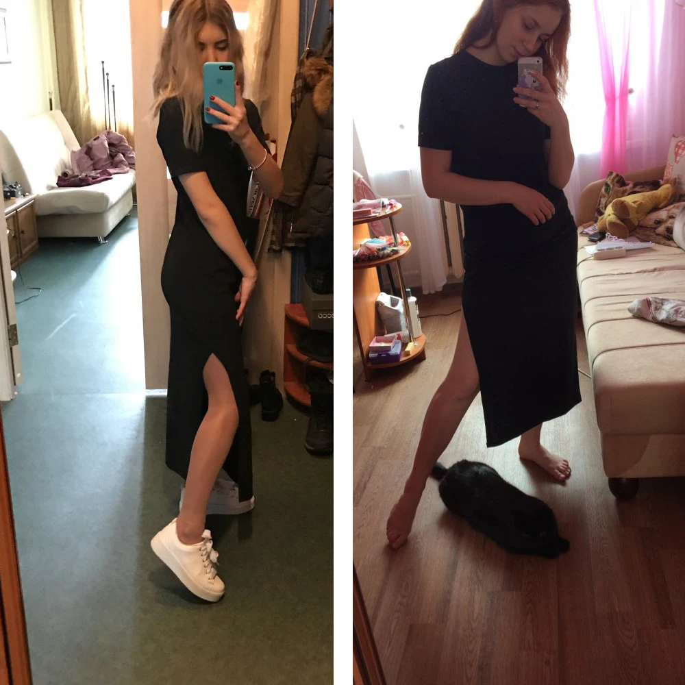 Фото Женское длинное платье-рубашка, летнее сексуальное винтажное облегающее платье макси в стиле бохо, черное, с запахом, с разрезом, размера пл... №4