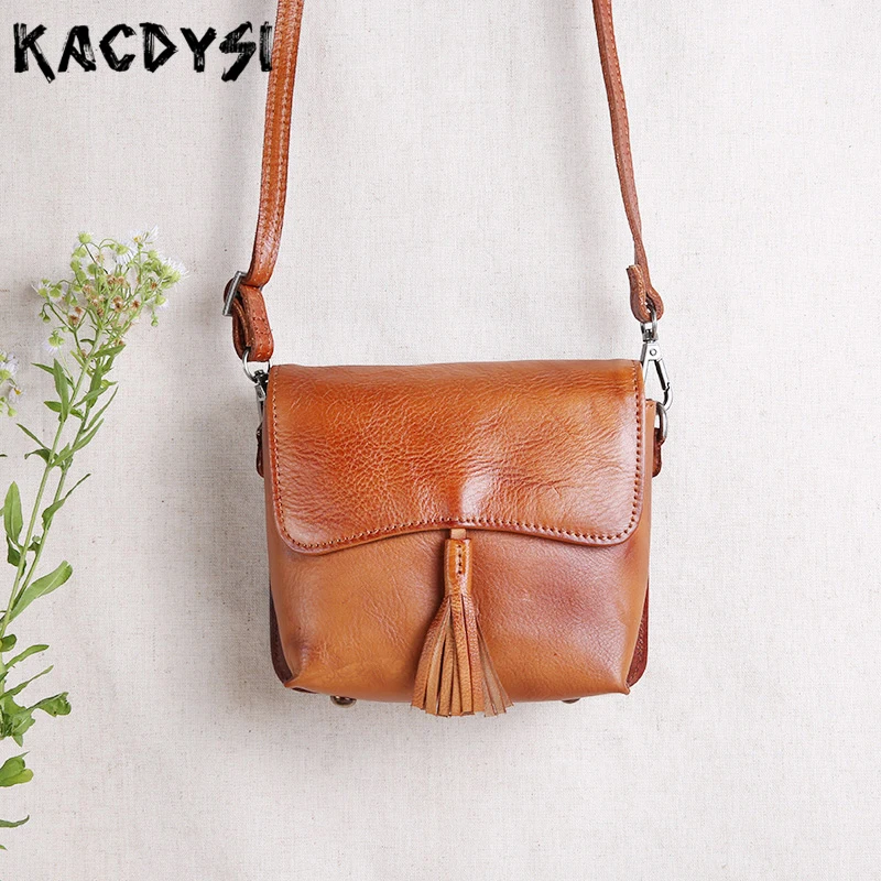 Маленькая квадратная сумка ручной работы из натуральной кожи верхний слой на