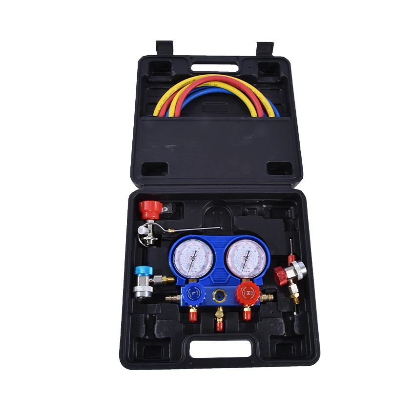 New PN-03TZ Air Conditioning Fluoride Tools Set Snow Refrigerant Pressure Double Table Valve R134a air Repair Tool | Инструменты