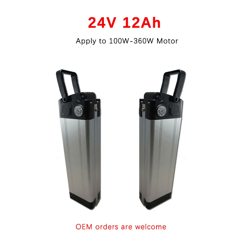 24V 12Ah 360W комплект литий ионный батарей для электровелосипеда Серебряная рыба