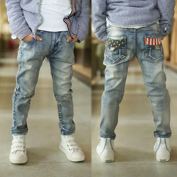 Модные детские джинсы со светлым мягким материалом новинка 2018 года весенние для