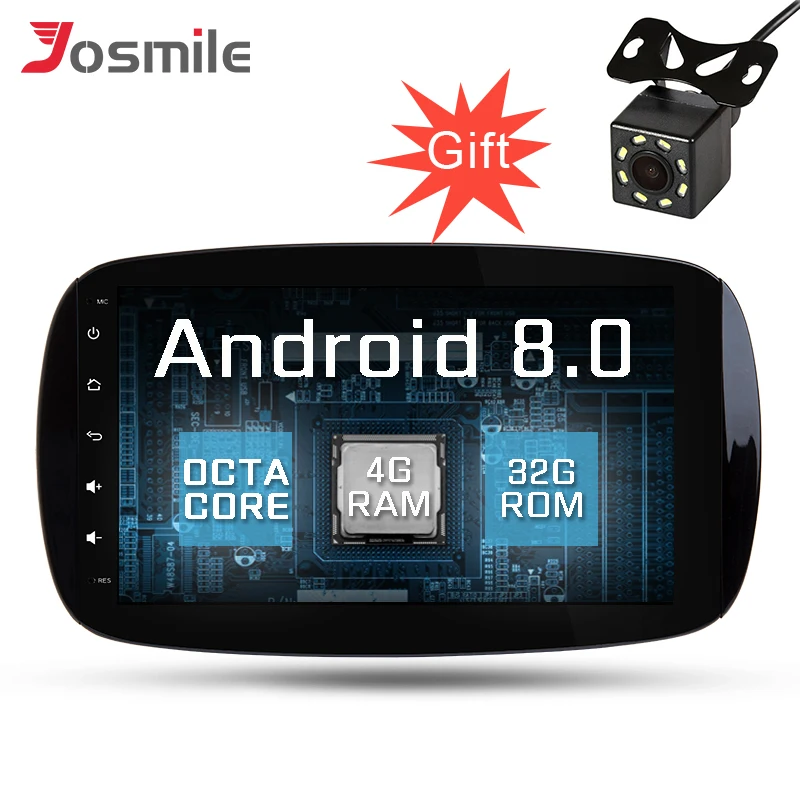 9 &quotAndroid 8 0 автомобильный проигрыватель с радио и GPS для BENZ Smart Fortwo W453 2014 2018 4 + 32 ГБ DAB