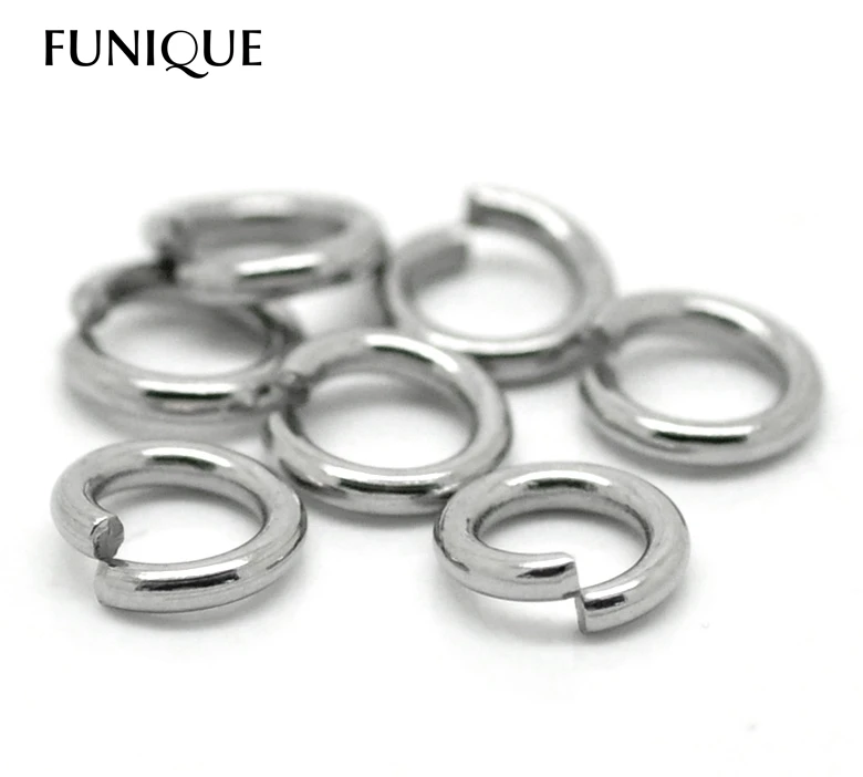FUNIQUE 200 шт. Серебристые открытые колечки из нержавеющей стали 8 мм x 1 5 фурнитура