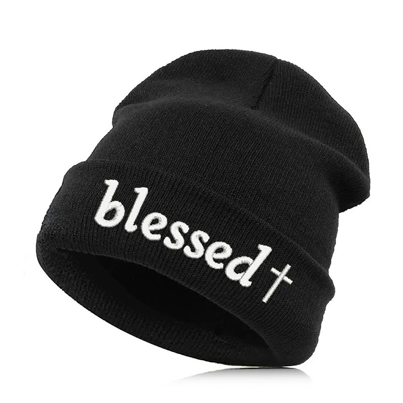 Beanie шляпа Skullie шапка, вязаная шапка-носок зима-осень вышивка лозунг девиз слова в стиле панк Для мужчин Для женщин для мальчиков и девочек для уличных танцев