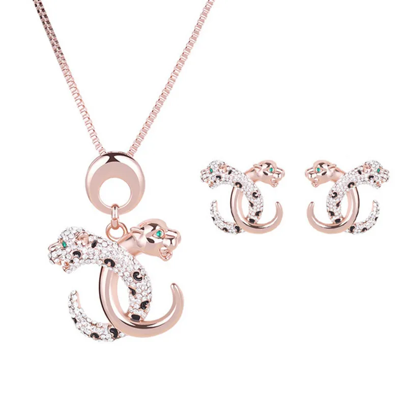 Высокое Качество Элегантный Роскошный Дизайн Красочные Leopard Глава Ожерелье