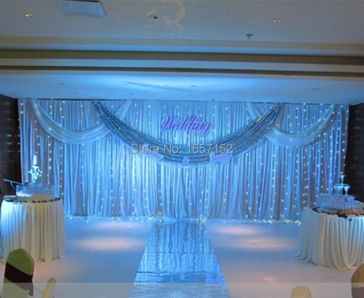 

Wedding Backdrop Drapes Curtain Wholesale stage decoration 10ft*20ft Wedding Backdrop With Swag stage decorations