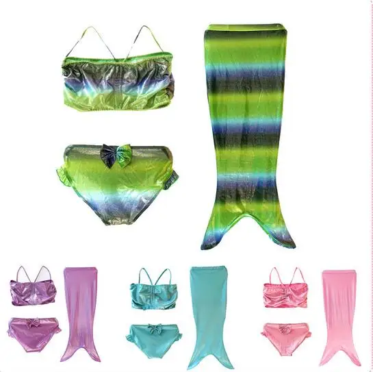 Детский женский костюм Русалочки купальник с хвостом и юбкой для девочек |