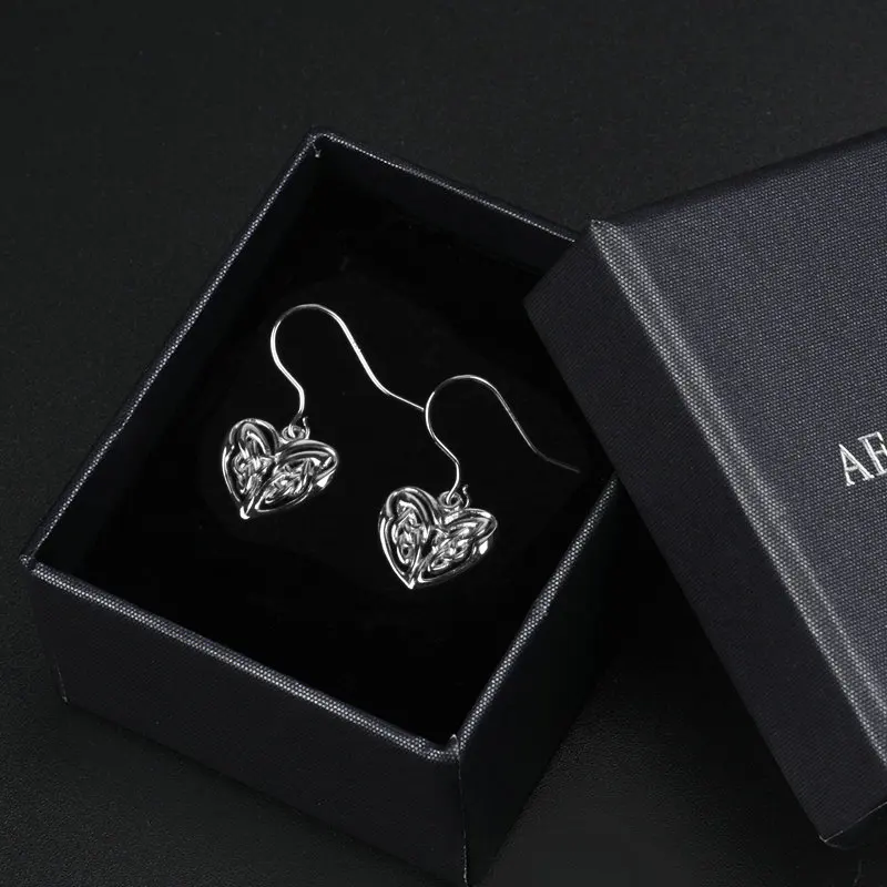 

EUDRA Sterling Silver Love Heart Drop Earring good Lucky Love Heart Hook Earrings Sliver Fine Jewelry For Women Birthday gift