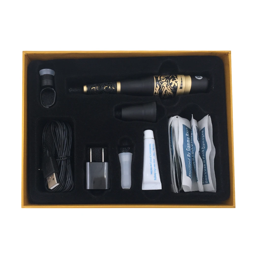 Free Shipping 1Pcs Permanent Makeup Golden Dragon Tattoo Machine Gun Supply | Красота и здоровье