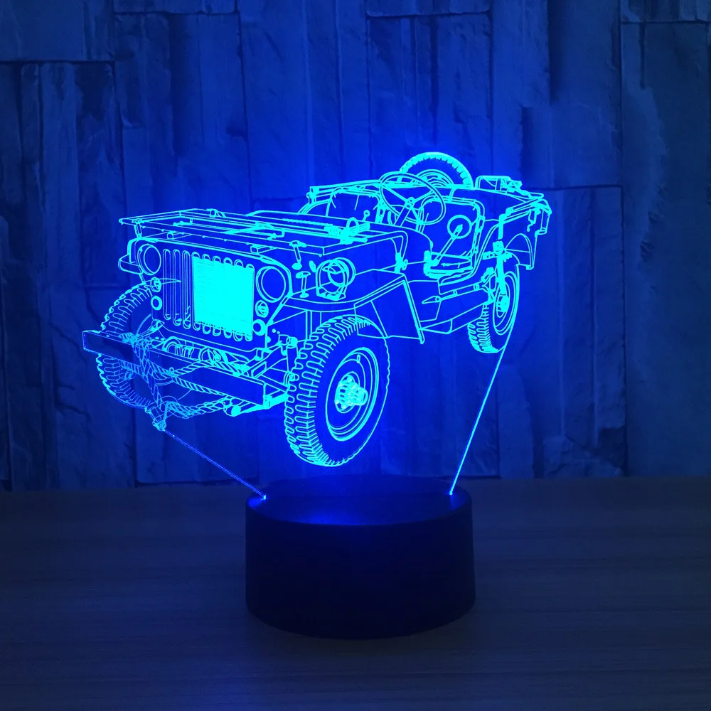 Винтаж автомобиля армейское одеяло из Bluetooth Динамик 3D Ночной светильник