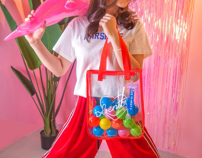 Модные женские сумки из натуральной кожи ПВХ Прозрачные Пляжные для женщин