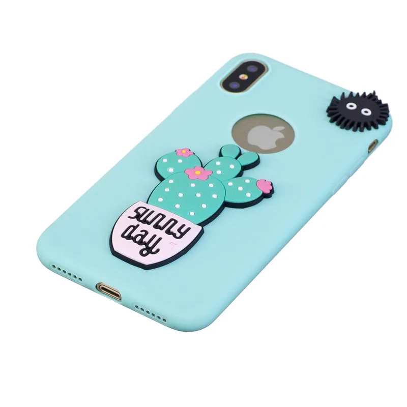 3D Cute Unicorn Cactus Flower Fruits Soft Silicone TPU Case Fundas For iPhone X XR XS Max 8 7 6 6S Plus 5 5S SE Cover Coque | Мобильные