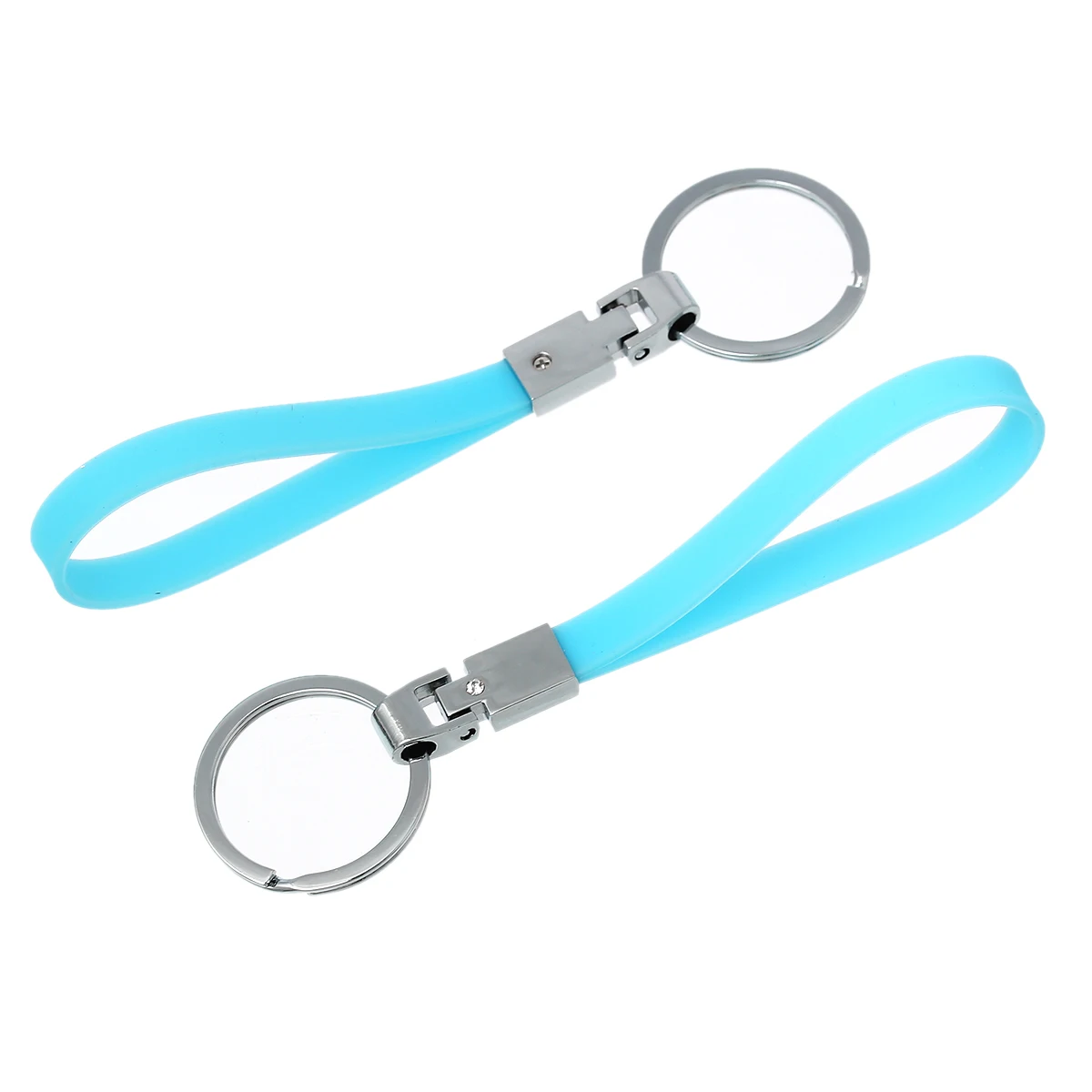 DoreenBeads сплав + резиновые ключи цепочки Ключи Кольца Круг Кольцо Серебро Цвет