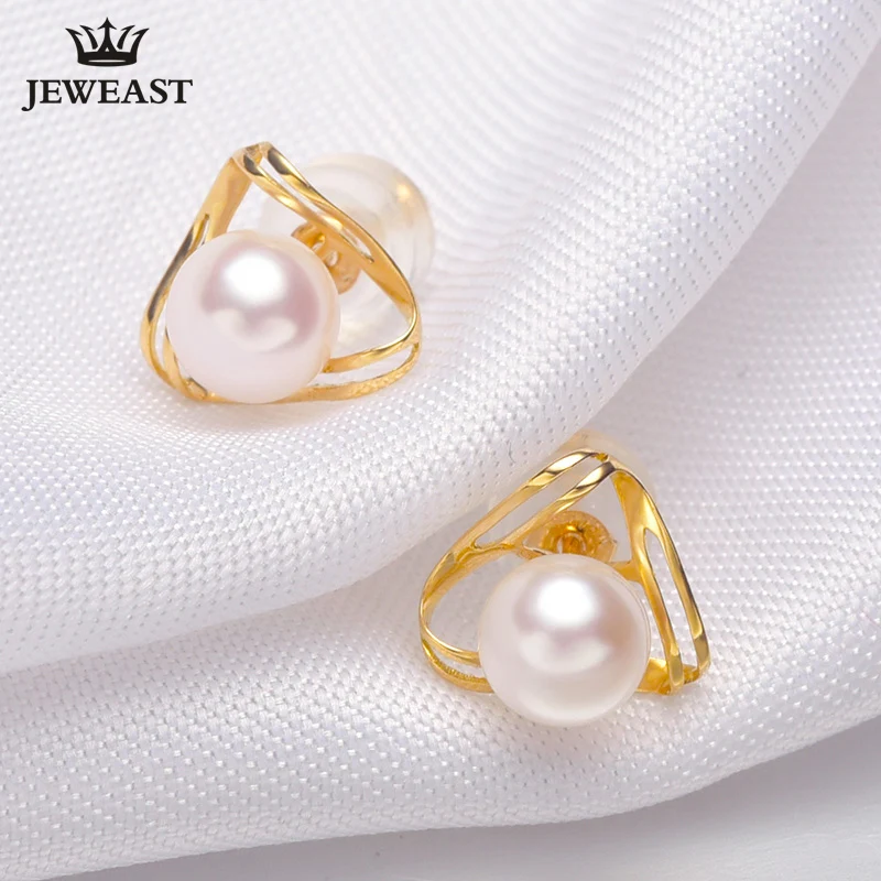 Женские серьги из чистого золота 18 К с морским жемчугом универсальные женские miss