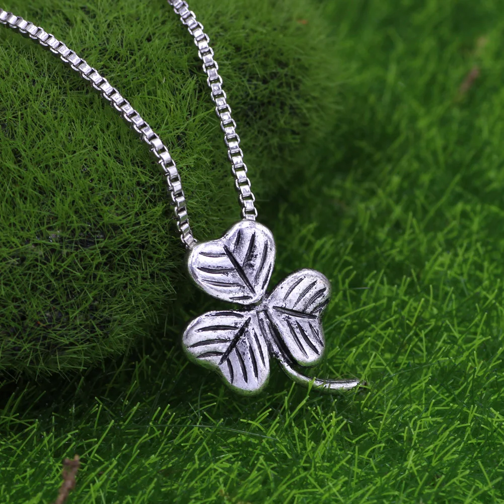 Ожерелье с подвеской в виде клевера из сплава|necklace leaf|clover pendantclover necklace |