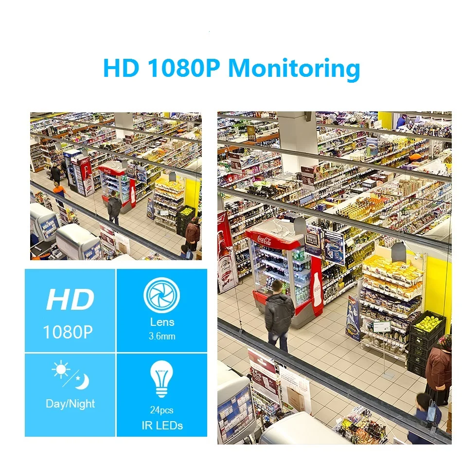 Hiseeu 2CH/4CH AHD 1080 P система видеонаблюдения Комплекты 2.0MP камеры безопасности