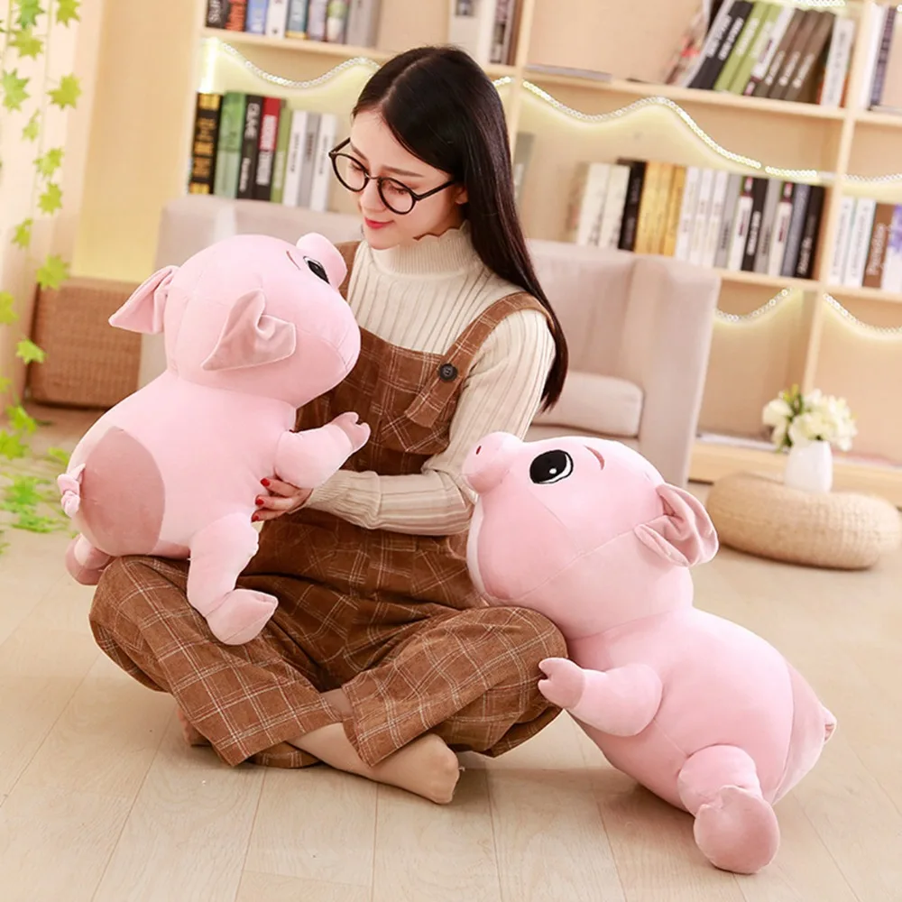 

30/40/50/60cm Cute Piggy Plush Toy Soft Stuffed Cartoon Animal Big Eyes Pig Doll Baby Accompany Nap Pillow Kids Christmas Gifts