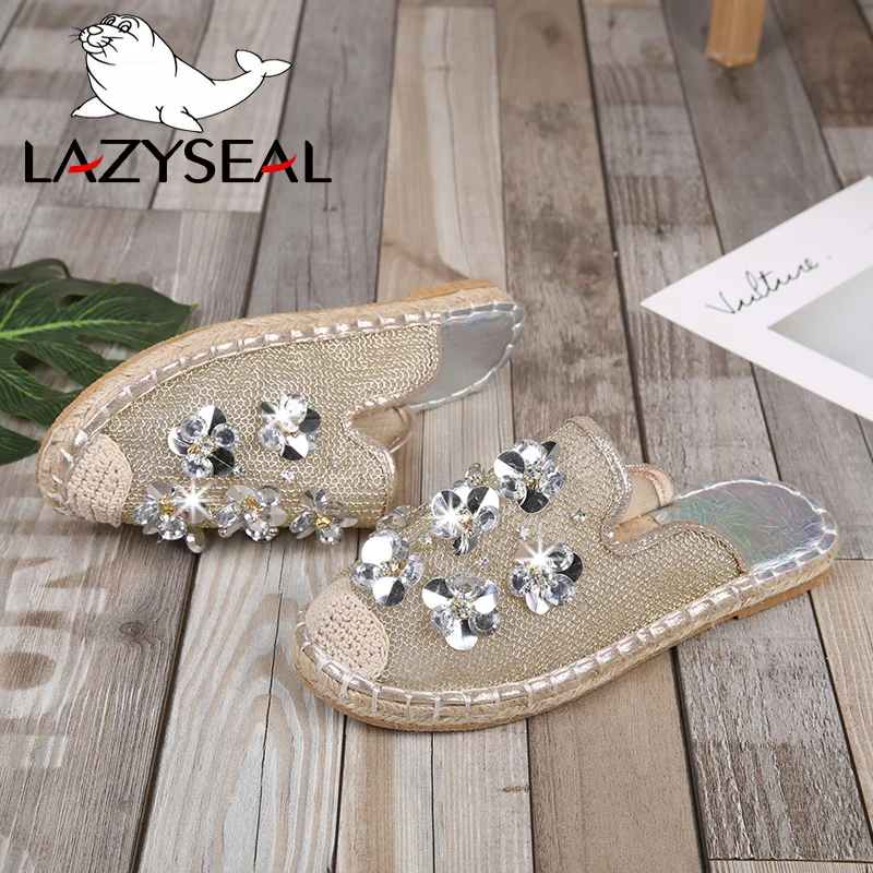 Эспадрильи LazySeal женские с круглым носком сетчатые дышащие цветочные летняя