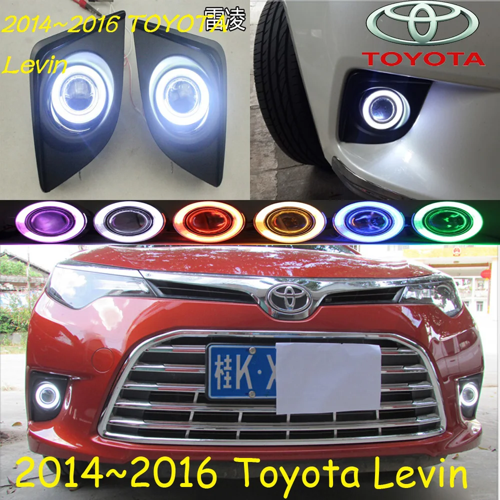 

1set car bumper headlight for Toyota Levin fog projector lens light 2014~2016y car accessories CCFL Levin headlamp