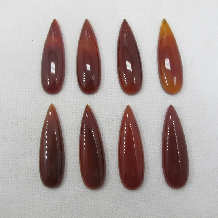 

Natural Red Agate Carnelian Cabochon Pendanrt Bead,16x52mm Pear Drop Red Carnelian Stone Cabochon Ring Face 5pcs/lot