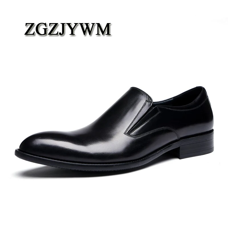 ZGZJYWM/Новинка дышащие черные/коричневые лоферы модельные туфли из натуральной