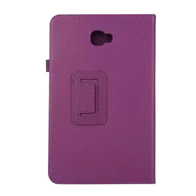 Кожаный флип-чехол для samsung Galaxy Tab A10.1 T580 T585 SM-T580 чехол s Чехол Funda для планшета с подставкой и держателем для рук - Цвет: Фиолетовый