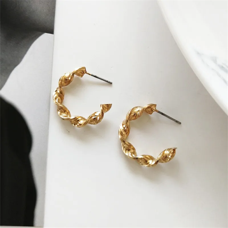 2018 модные серьги в стиле ретро геометрические Изящные женские золотые Ms