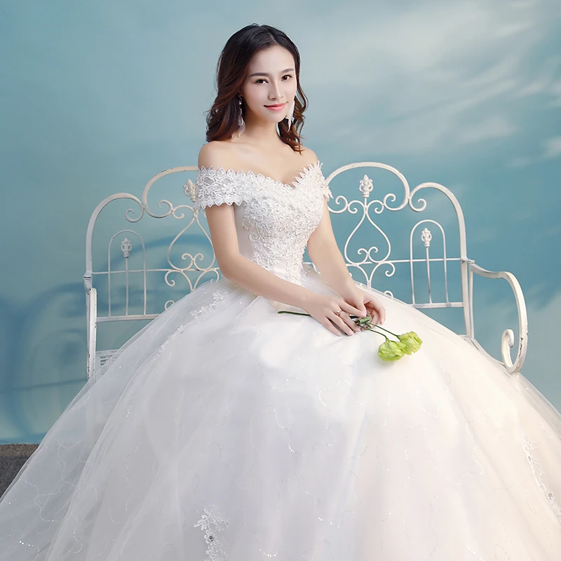 Красивые свадебные платья Emily Элегантное Белое Бальное платье в пол с вырезом