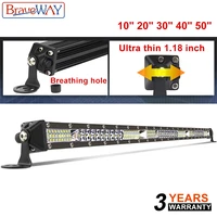 braveway offroad led light bar 10 20 30 40 50 spot flood combo led work light bar truck suv atv 4wd 4x4 12v 24v led beams