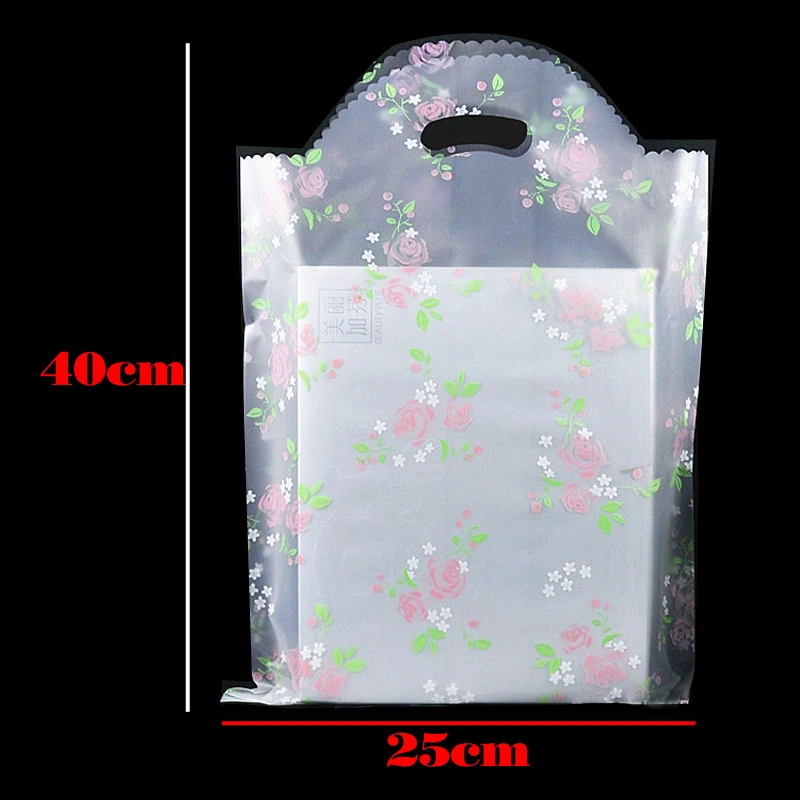 Пластиковые подарочные пакеты белые кружевные цветы 50 шт./лот 25x40 см бутик