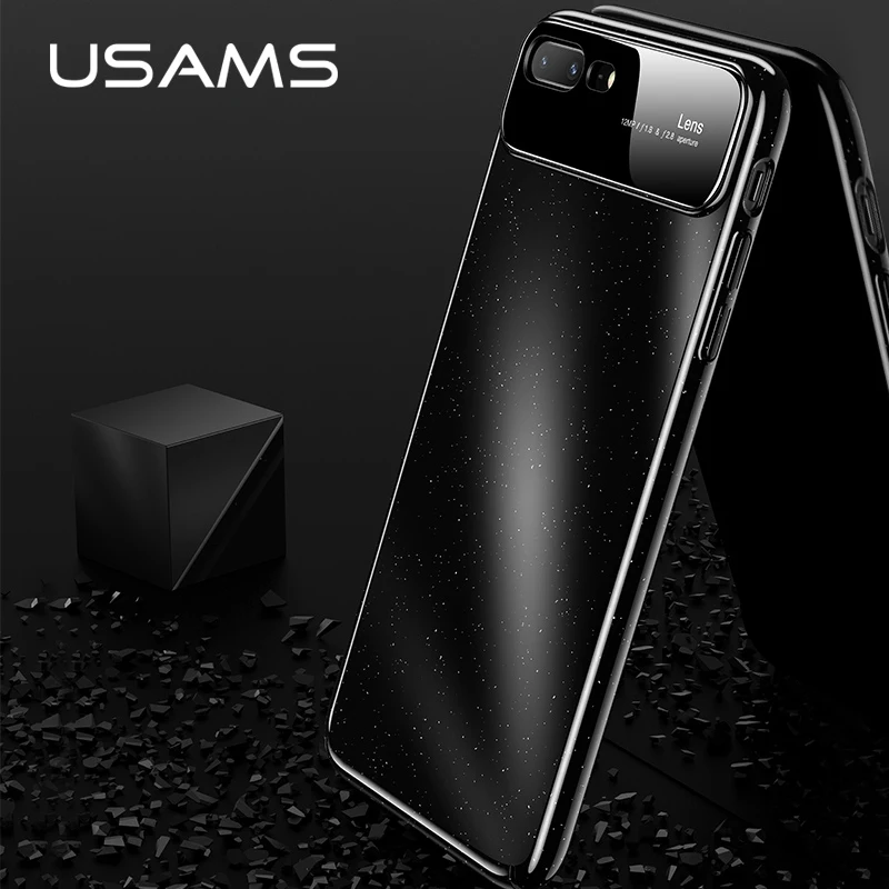 Case for iPhone 7 case protector USAMS plus phone shell Glass & PC back cover |