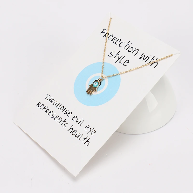 MEIBEADS Minimalist Evil Eye Choker Necklace Pendants Hamsa Hand Wish Card Necklaces For Coupon Summer Collares Bijoux Femme