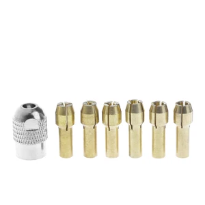 7 шт.лот, латунный патрон dremel 1,01,62,02,43,03,2 +, для dremel chip M8 * 0,75, для вращающихся инструментов Dremel, Аксессуары dremel
