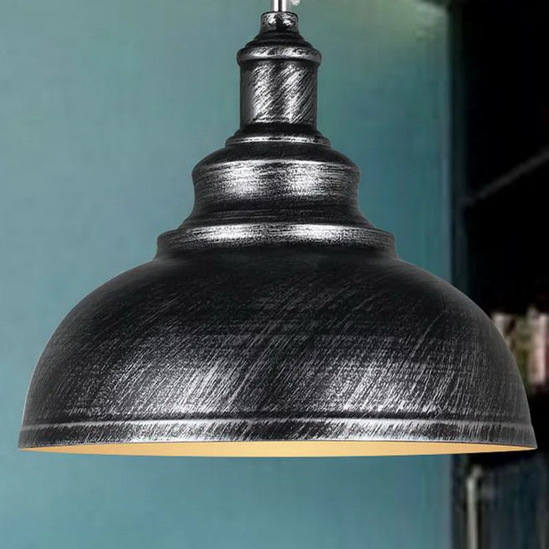 

Loft Retro Black/Rust Color Semicircle Lampshade Dining Room Pendant Light Kitchen Living Room Lamp Restaurant Hanging Lights