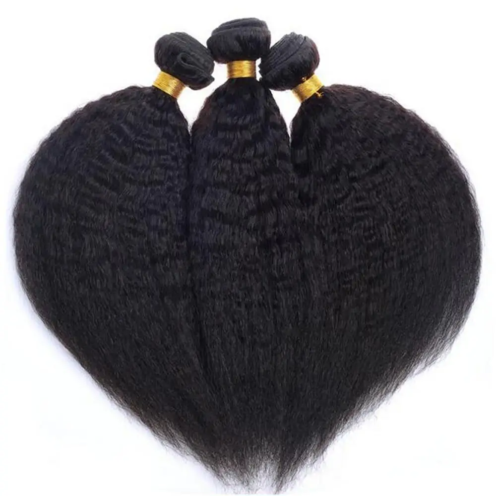 ДЖЕЙСИ Бразильский яки прямо человеческих волос Weave Связки Natural Цвет накладные волосы двойного машинного плетения волос Удлинение волосы не имеющие повреждения кутикулы связки(bundle
