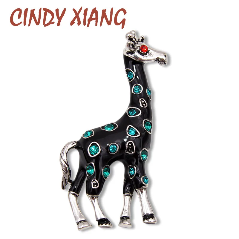 Женская эмалированная брошка CINDY XIANG 2 цвета в наличии со стразами и жирафом|Броши|