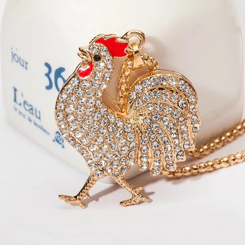 6 видов кулонов для петушек длинное ожерелье с кулоном блестящим кристаллом в